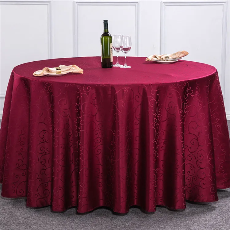 party city banquet decorative big size anti stain round polyester plain dyed table cloth for home event