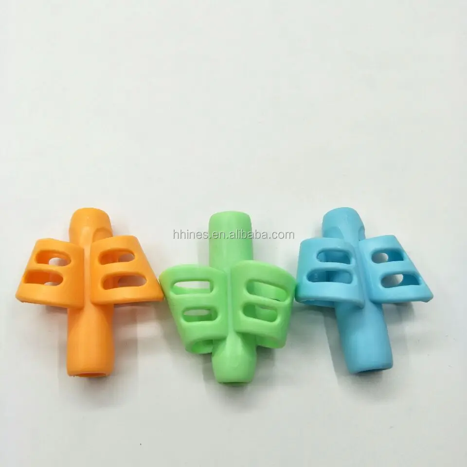 colorful soft rubber silicone pencil grips for kids writing