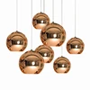 Interior Designer Nordic Style Hanging Lights Copper Shade Modern Glass Pendant Lamp
