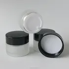 15G Small Frost Glass Cream Jar Cosmetic Jar with Gold Black Lids White SealCosmetic Jar with Gold Black Lids White Seal