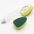 Popular household clean soap dispensing sponge dish cleaning brush for kitchen and bathroom
