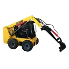 New construction machinery leeheey digging wheel loader skid steer loader with backhoe attachment