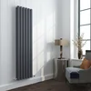 SUN-R10A Anthracite Vertical Oval Column Radiator Single Panel Double Panel Designer Radiators