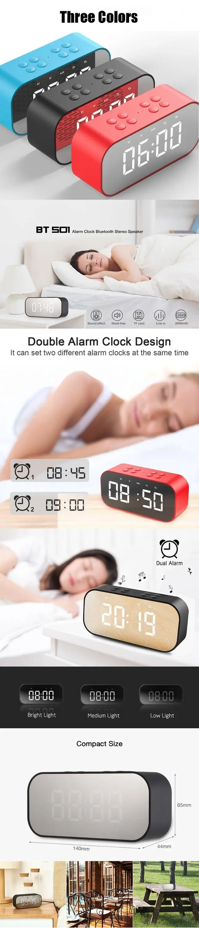 Portable Multimedia Bluetooth Speaker Smart Table Lamp Light Alarm Clock Led Touch Light Speaker For Home - ANKUX.COM