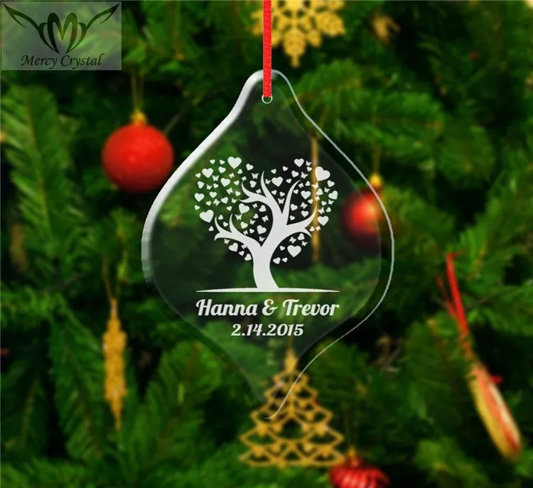 teardrop glass wedding tree ornaments for wedding