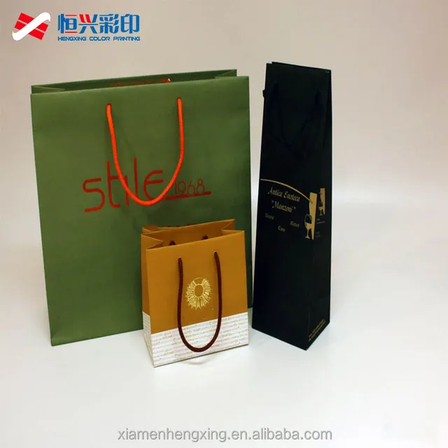 luxury promotional customer paper gift bag for packaging/garment