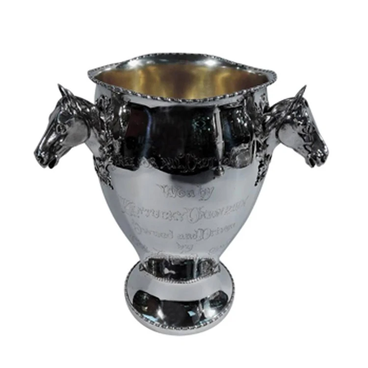 Personalizado de metal fábrica de corridas de cavalos com o troféu troféu de prata