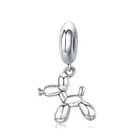 Genuine 925 Sterling Silver Balloon Dog Pendant Animal Charms Fit for Charm Bracelets & Necklace Silver Jewelry BAMOER