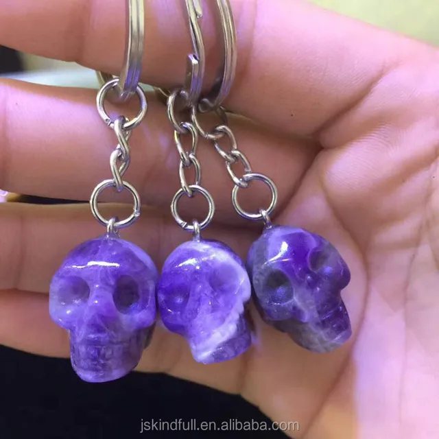eye stone crystal diamond skull keychain for crystal craft gift