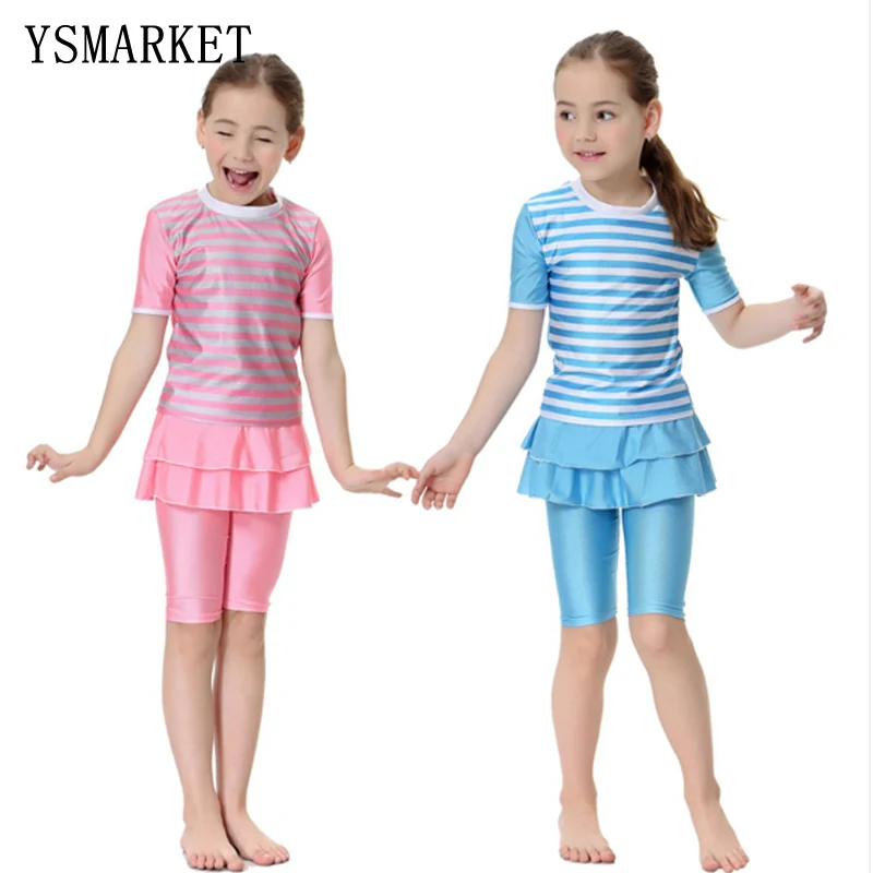 Islamic Kids Swimwear Muslim Girl's Swimsuit Summer Children Strip Print Swimming Short Skirt Sets Ehw20D, Can be customized
Islamic Kids Swimwear Muslim Girl's Swimsuit Summer Children Strip Print Swimming Short Skirt Sets Ehw20D, Can be customized
