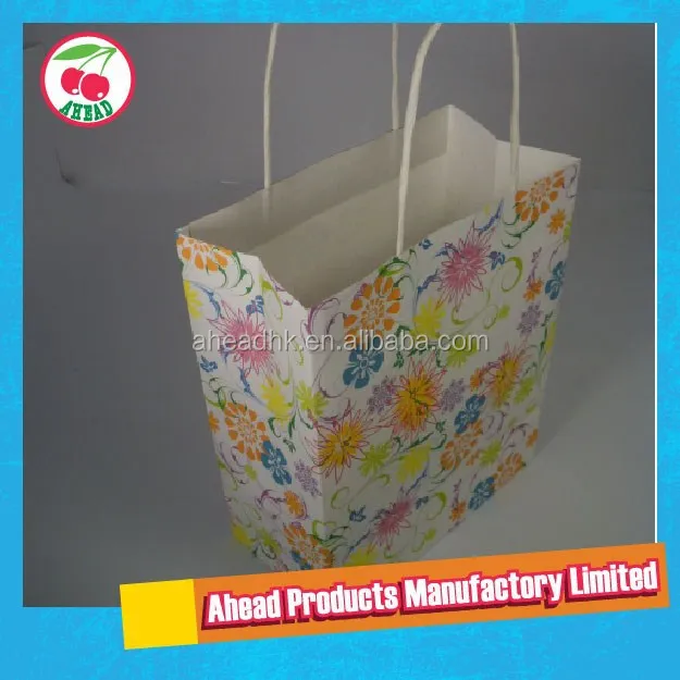 promotion tissue paper handle white kraft paper gift bag