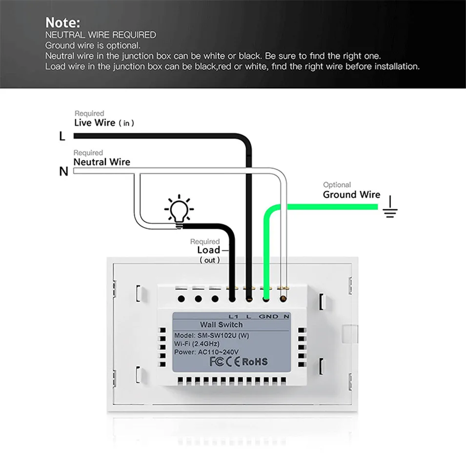 ewelink Smart Home 10A Gang Wifi Smart Switch US 1 2 3 Gang Touch Panel Wireless Remote Wifi Light Switch Works With Alexa Google Home-8