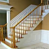 Wood indoor stair design with wooden railing modern staircase