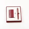 Wholesale red metal ball point pen with namecard holder supplier in Guangzhou