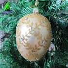 Artdragon stock eco-friendly hand made high quality glass blown hanging gold egg shape ornaments for decoration