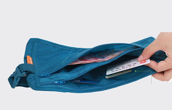China wholesale lightweight security money belt nylon passport traveling waist bag
