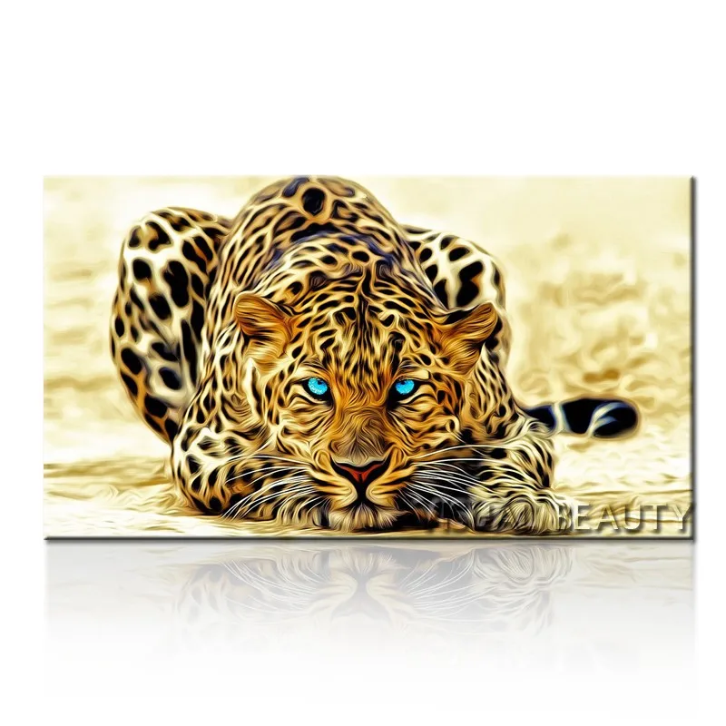 السحر الحديث الذهبي الفهد الحيوان اللوحة هدية الأفكار