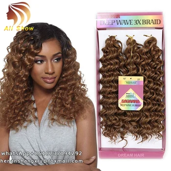 3pc Pack Freetress Deep Wave Ombre Quick Weave Hairstyles Crochet