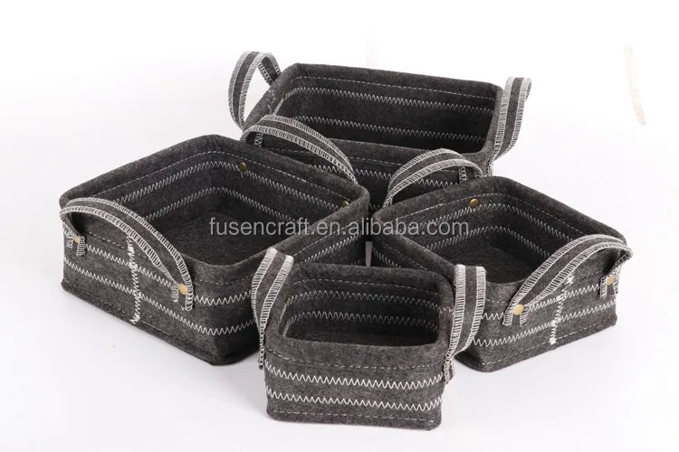 buy felt storage basket,non-woven fabric,sets of three baskets