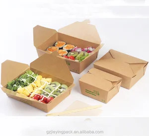 printed recycled brown kraft paper food box / wholesale food