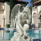 Hand Tombstone Hand Carved White Marble Angel Tombstone For Sale