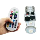 Factory Supply Wireless Remote Controller 12vdc T10 3smd 3535 RGB Led Car Bulb Light