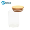 transparent food storage glass bottle glass jar wooden lid
