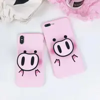 

Cute Pig Nose Case For iPhone XS 10 Case Silicone Phone Cover For iPhone XR XS Max Case With Pig Lanyard