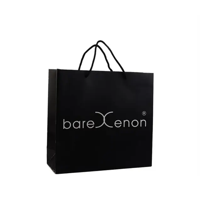 custom shopping black paper bag with your own logo