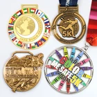 Custom Zinc Alloy Antique Copper Blank Metal Award Sport Karate Medallion Medal And Trophy