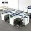 Office furniture table workstation with glass partition computer desk office table