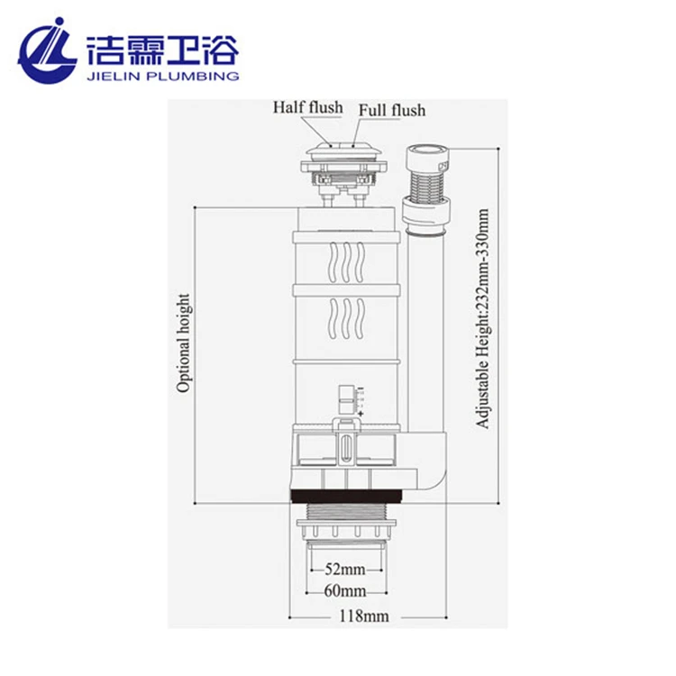 Cheap cistern dual flush valve white color flush toilet mechanism