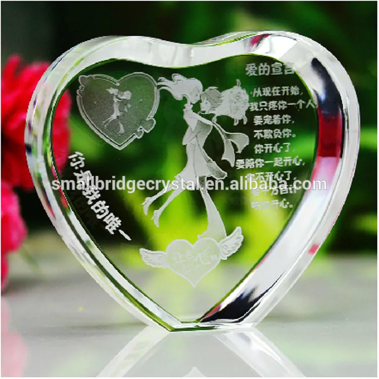 product wholesale customized heart crystal shaped gifts 3d laser crystal photo frames-26