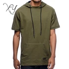 wholesale Street Wear Short Sleeve Drawstring Hooded sweatshirt