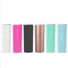 20oz Double Wall Skinny Vacuum Insulated Tumbler Thermo Stainless Steel coffee mug car with lid and straw