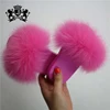 Fantastic Girl Shoes Fluffy fox fur sandal slides Children Fur Slippers