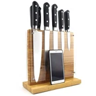 ASS40&BW139 Bamboo Universal Magnetic Knife Block with Knives