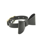 Full Grain Real Vegetable Leather pet Dog Collar with bowknot