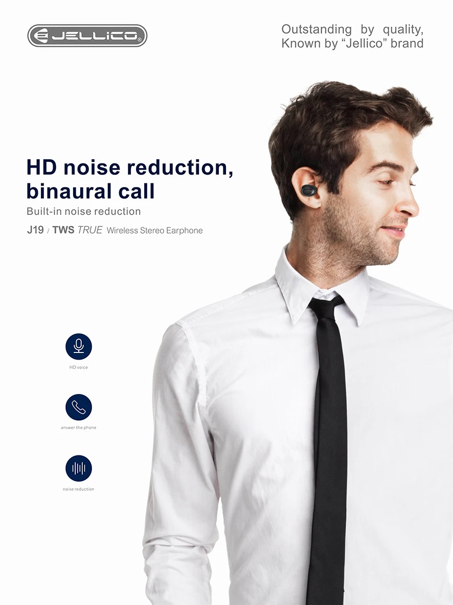 Jellico 2019 new design J19 truely In Ear tws wireless earphones bluetooth headset - ANKUX.COM