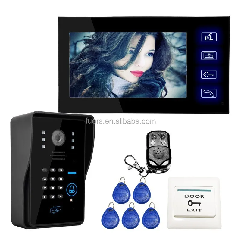 New 7 Video Intercom Apartment Entry Door Phone System 4 Monitor