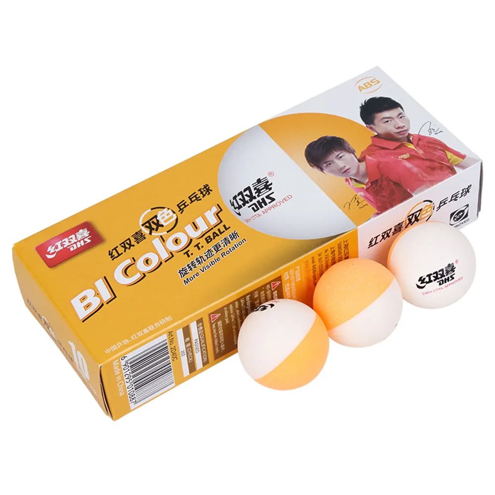 DHS double color white training ping pong ball ABS plastic orange table tennis ball, White & orange
DHS double color white training ping pong ball ABS plastic orange table tennis ball, White & orange