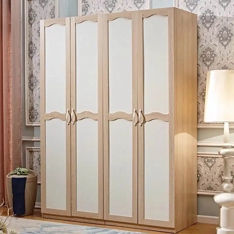 Cheap 4 Door Wardrobe Cabinet Storage Double Color Design