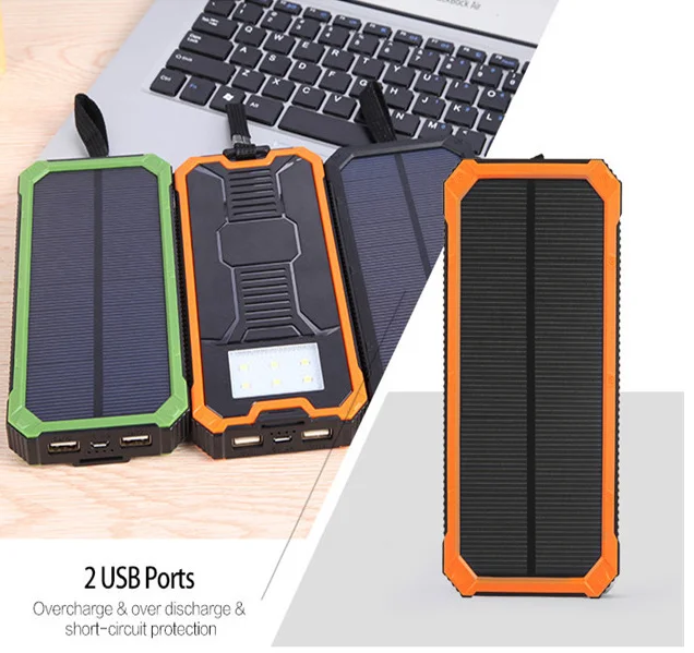 Promotional 10000mah Solar Mobile Charger Power Bank with Customized Logo Outdoor Power Supply - ANKUX.COM