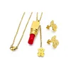 Online New Best Fashion Lipstick Shaped Jewellery Girls And Ladies Gold Jewellery Sets