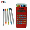 8 digit solar calculator with pen set