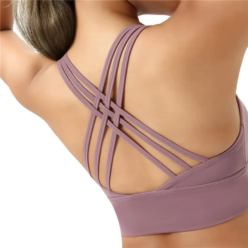 Factory Women Small Moq Sexy Nude Top Yoga Gym Running Workout Strappy