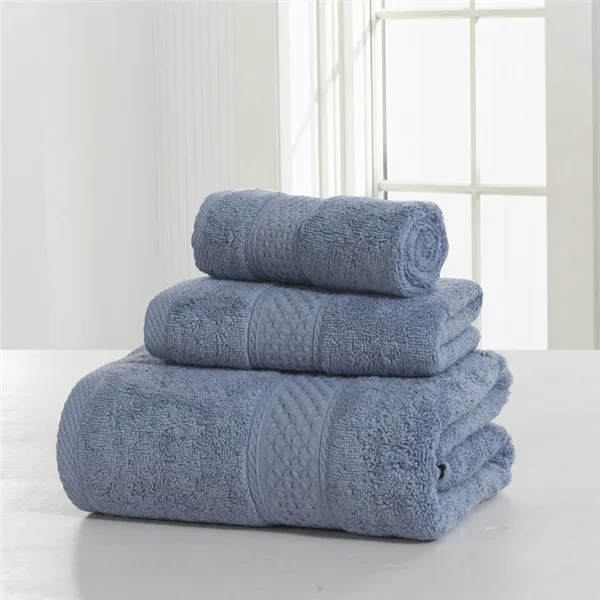 100% Cotton Pure color 3 Pcs Towel Sets Bath Towels for Adults Luury Brand High Quality Soft Face Towels Variety of colors