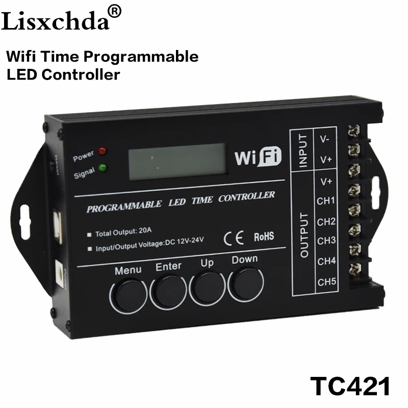 Time Programmable contrôleur LED RGB DC12-24V 5 canal de sortie totale 20A TC420