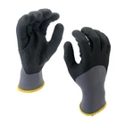 NMSHIELD Black Foam Nitrile With Dotted On Palm Safety Protective Glove -NY1355FRB/BLK