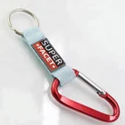 Custom Promotion Metal Keychain Lanyad keyring Carabiner keychain with Rubber Logo